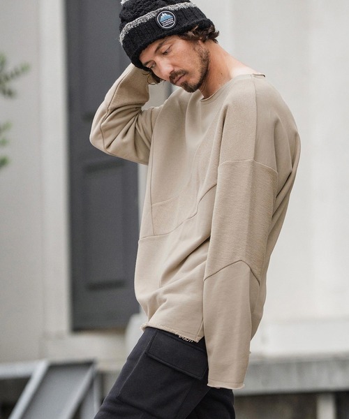 トレーナー スウェット msw1706-Random Patchwork Crew Neck Sweat Pullover スウェット メンズ