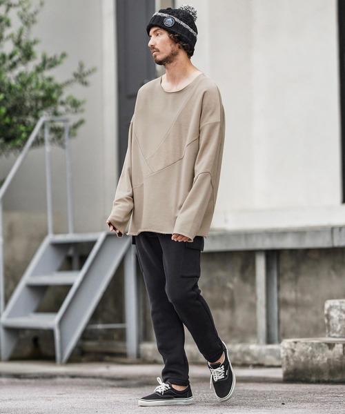 トレーナー スウェット msw1706-Random Patchwork Crew Neck Sweat Pullover スウェット メンズ