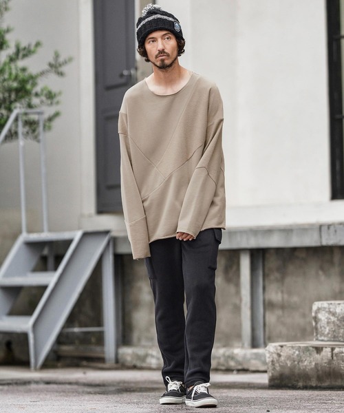 トレーナー スウェット msw1706-Random Patchwork Crew Neck Sweat Pullover スウェット メンズ