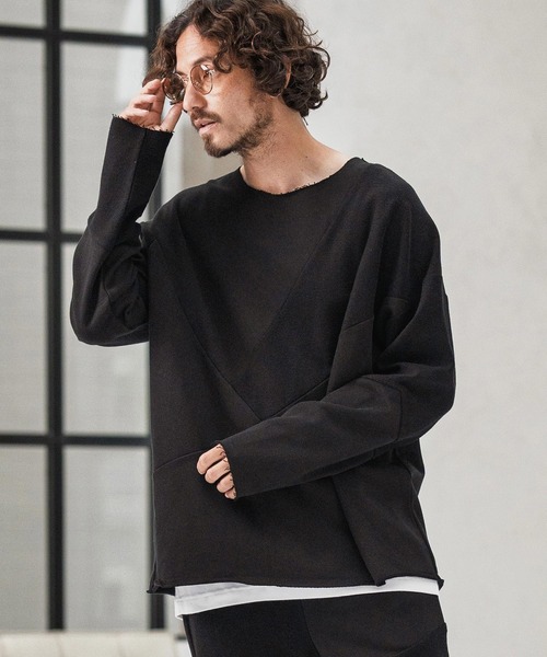 トレーナー スウェット msw1706-Random Patchwork Crew Neck Sweat Pullover スウェット メンズ