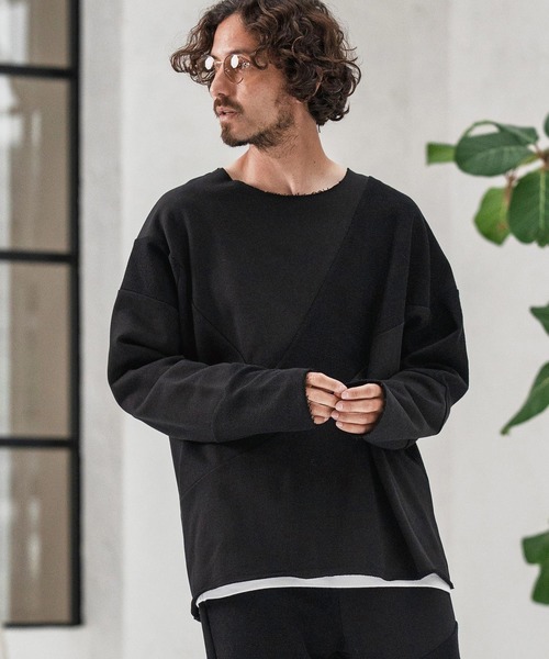 トレーナー スウェット msw1706-Random Patchwork Crew Neck Sweat Pullover スウェット メンズ