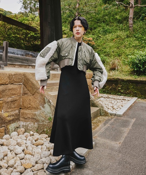 OMMO（オーエムエムオー） ma1 ma-1 SLEEVE BOA SHORT MA-1 レディース