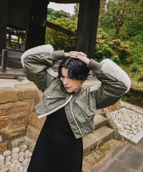 OMMO（オーエムエムオー） ma1 ma-1 SLEEVE BOA SHORT MA-1 レディース