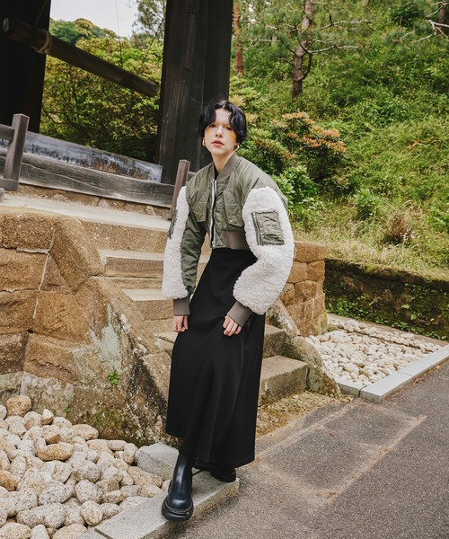 OMMO（オーエムエムオー） ma1 ma-1 SLEEVE BOA SHORT MA-1 レディース