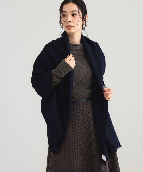 ほぼ未使用✨デミルクス　AK+1 リネン100大判ストール　くすみブルーグレー ほぼ未使用✨デミルクス AK+1 リネン100大判ストール くすみブルー