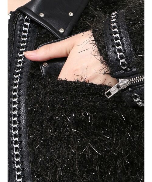 GYDA（ジェイダ） ブルゾン アウター ラメツイードチェーンジャケット