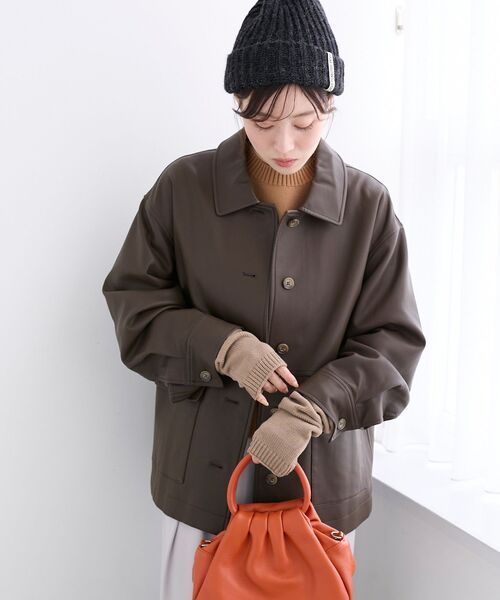 le.coeur blanc（ルクールブラン） コート アウター ステンカラー合皮 