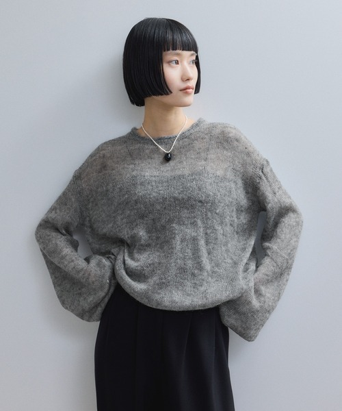 最終値下げ！タグ付き新品エトレトウキョウ　ボリュームスリーブモヘアプルオーバー 新品♡etretokyoボリュームスリーブモヘヤニットプルオーバー