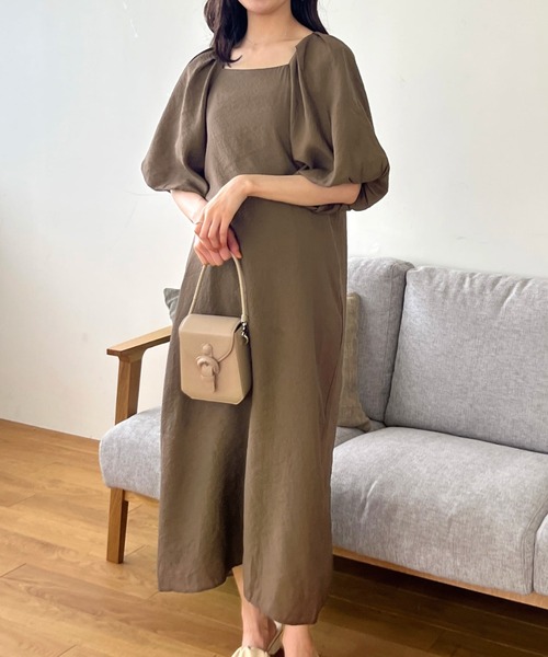 Olu.（オルドット） 半袖ワンピース FREE ブラウン レディース