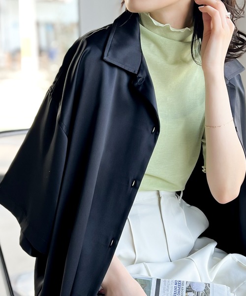 「Java」 7分袖チュニック LARGE グレー レディース_画像5