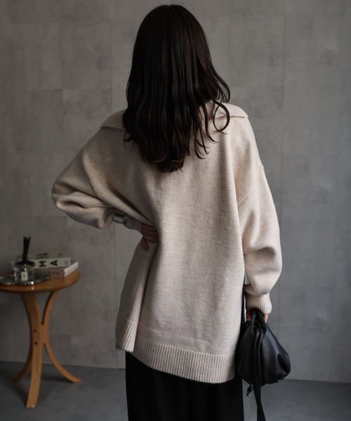 ap retro ニット セーター スキッパーポロ襟オーバーサイズニット