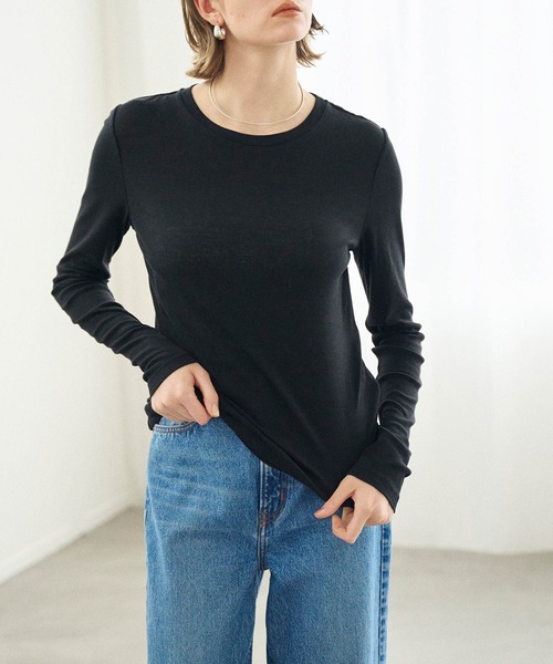 N.O.R.C tシャツ コットンシアーロングスリーブトップス レディース
