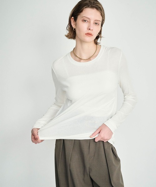トップス NC N.O.R.C tシャツ コットンシアーロングスリーブトップス レディース
