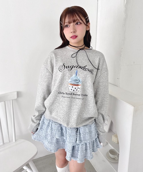 Loueme トレーナー スウェット ファンシーカップケーキロゴスウェット