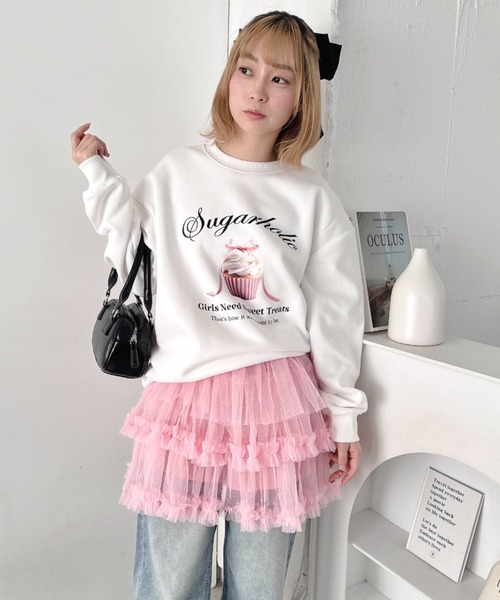 Loueme トレーナー スウェット ファンシーカップケーキロゴスウェット