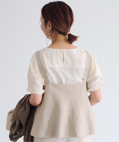 「PUAL CE CIN」 ノースリーブトップス FREE ライトベージュ レディース_画像6