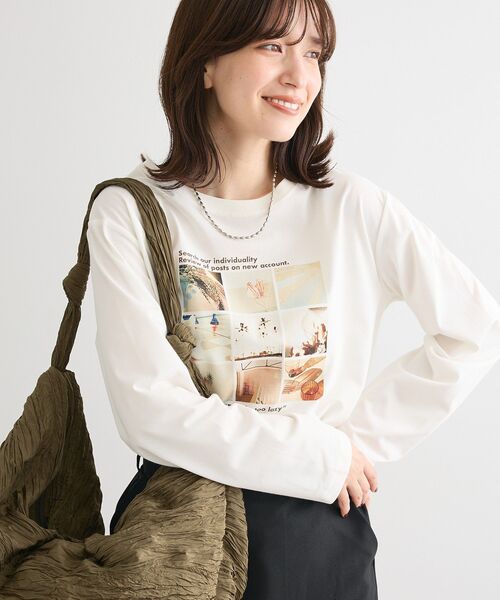 Green Parks（グリーンパークス） tシャツ 分割フォト長袖Tシャツ