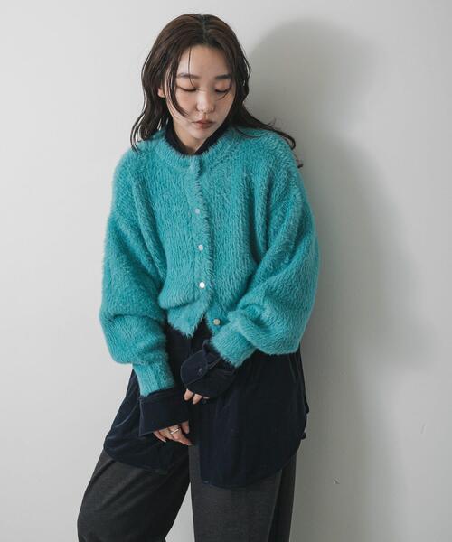 ライトブルー クロップドカーディガン SENSE OF PLACE by URBAN RESEARCH カーディガン 「一部WEB限定カラー