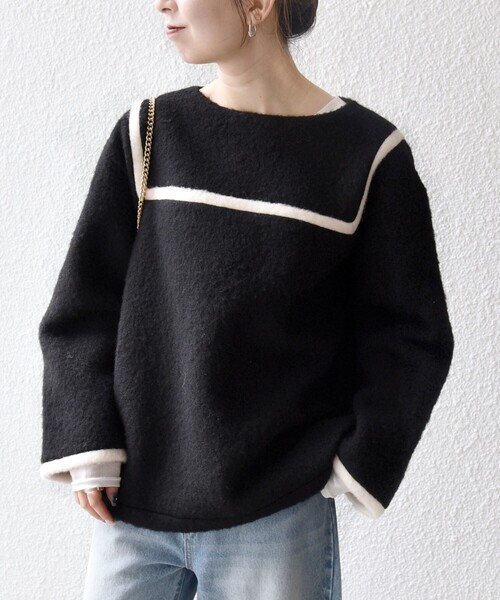 SHIPS any tシャツ any: バイカラー セーラー デザイン プルオーバー