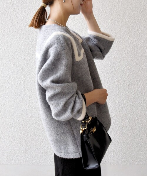 SHIPS any tシャツ any: バイカラー セーラー デザイン プルオーバー