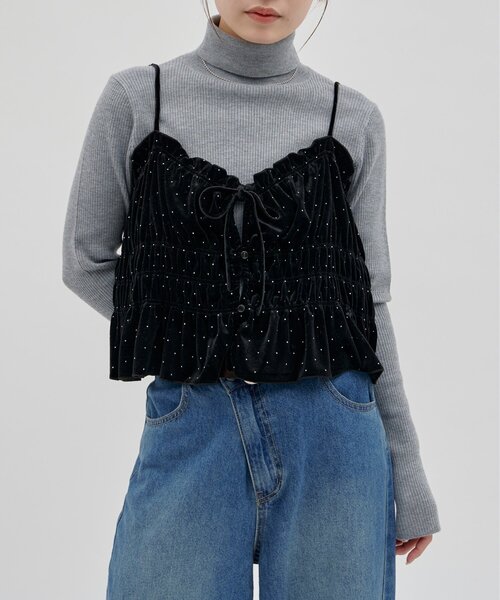 Discoat（ディスコート） tシャツ 「umm.」キラキラシャーリングキャミ