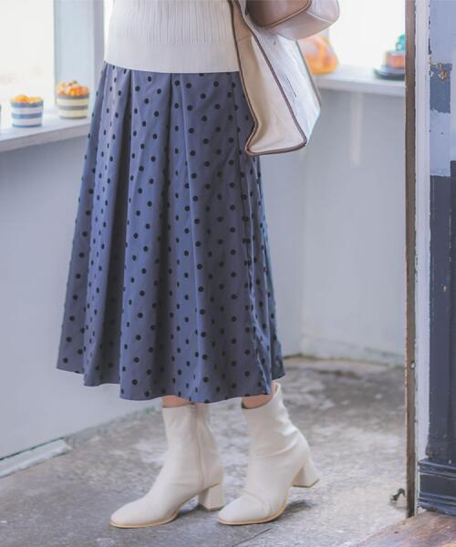 ITS'DEMO（イッツデモ） スカート 「手洗い可」フロッキードット