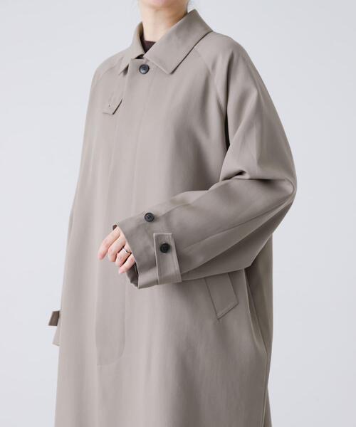 かぐれ　ウール100% ベージュ ロングコート かぐれ（カグレ）の「ウールノーカラーロングコート（）」 - WEAR