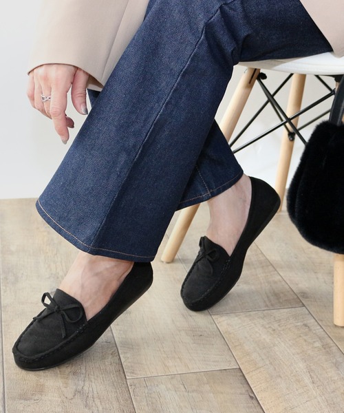 Fin（フィン） デッキシューズ モカシン スエードリボンモカシン「低