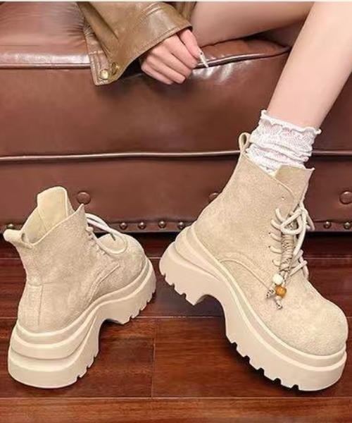 AsRiRe ブーツ 25aw レースアップ厚底プーツ レディース : ZOZOTOWN