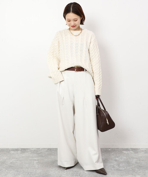 「SLOBE IENA」 イージーパンツ 36 ホワイト レディース_画像6