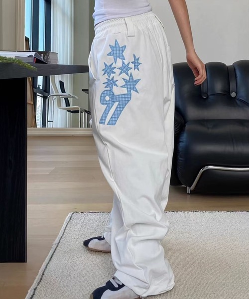 Lis ardent スウェットパンツ ジャージ 「新色追加」スターアップリケ