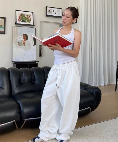 Lis ardent スウェットパンツ ジャージ スターアップリケワイドパンツ