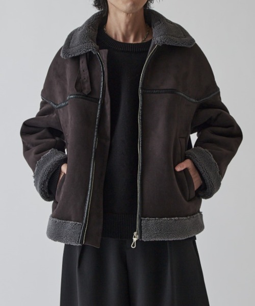 【Luis】 フェイクムートンジャケット Lui's（ルイス） ブルゾン アウター フェイクムートンブルゾン メンズ