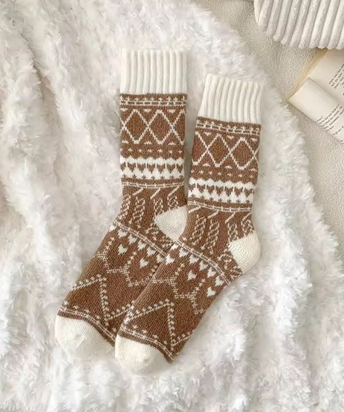 靴下 「 ammy. / エイミードット 」 ノルディック柄 ルームソックス