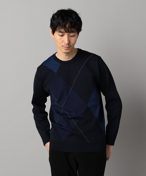 COMME CA MEN（コムサメン） セーター ニット アーガイル柄 クルー