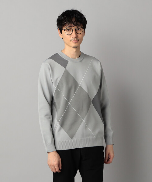 COMME CA MEN（コムサメン） セーター ニット アーガイル柄 クルー
