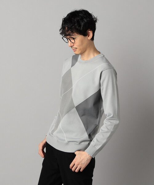 COMME CA MEN（コムサメン） セーター ニット アーガイル柄 クルー