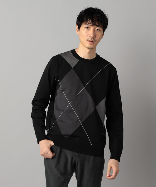 COMME CA MEN（コムサメン） セーター ニット アーガイル柄 クルー