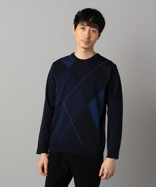 COMME CA MEN（コムサメン） セーター ニット アーガイル柄 クルー