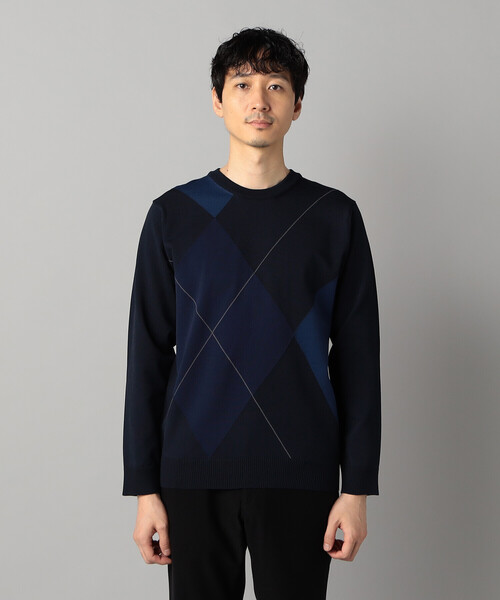 COMME CA MEN（コムサメン） セーター ニット アーガイル柄 クルー