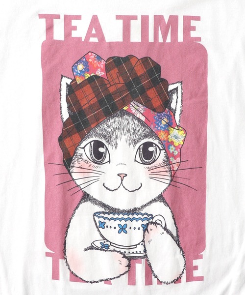 ScoLar（スカラー） tシャツ 153730：ティータイムターバンネコちゃん