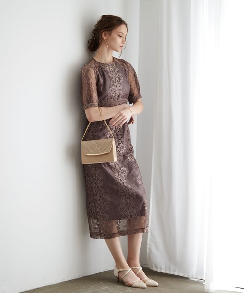「Dorry Doll」 半袖ワンピース L チャコール レディース_画像7