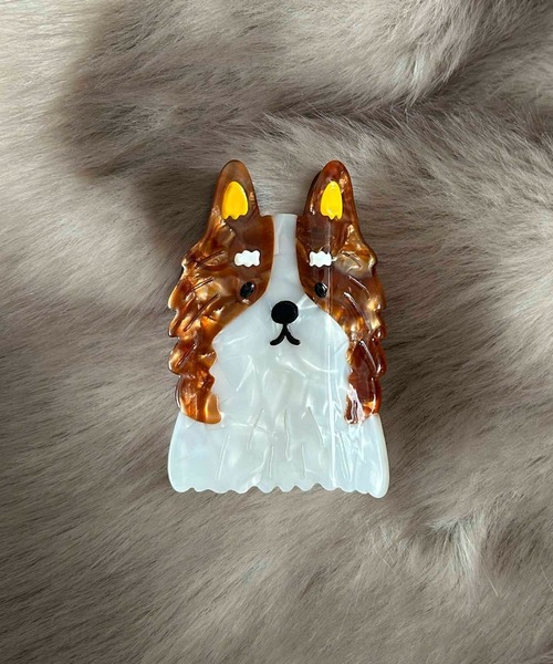 LOWO ヘアクリップ 犬モチーフ バレッタ ヘアクリップ 大きめ ハーフ