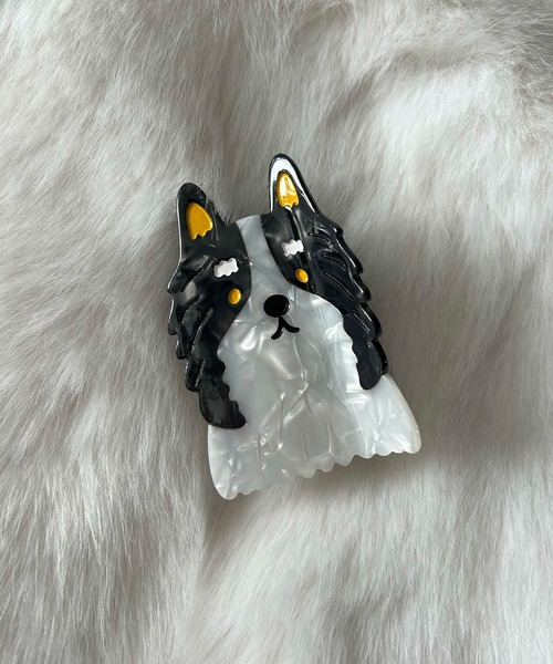 LOWO ヘアクリップ 犬モチーフ バレッタ ヘアクリップ 大きめ ハーフ