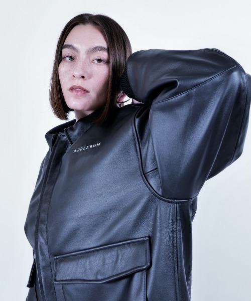 革ジャン ライダース APPLEBUM A-2 Leather Jacket（アップルバム A-2 レザー ジャケット） メンズの画像