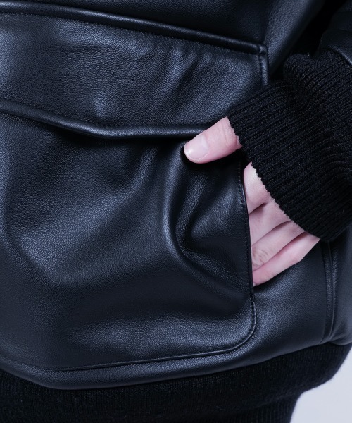革ジャン ライダース APPLEBUM A-2 Leather Jacket（アップルバム A-2 レザー ジャケット） メンズの画像