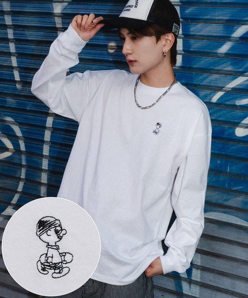 En serio TOKYO tシャツ 「SIDEWAYSTANCE」イラストボーイ刺しゅう長袖