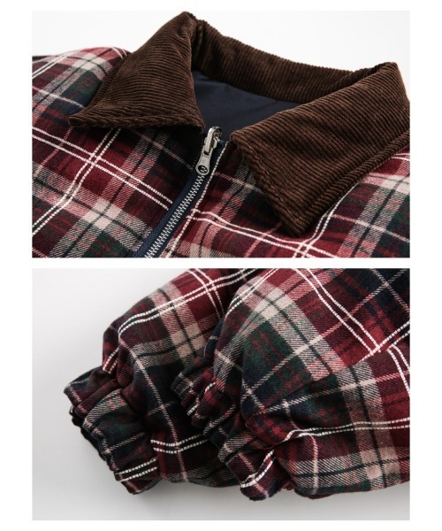 リバーシブル刺繍ジャケット ブラウン mushwear（マッシュウェア） ブルゾン アウター 1986刺繍 リバーシブル