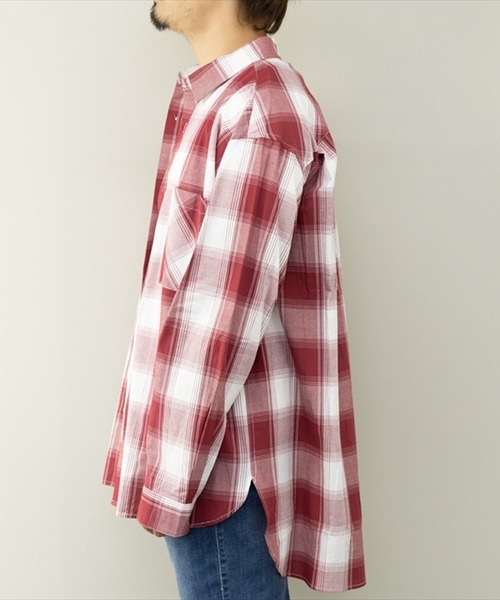 「STYLEBLOCK」 「BARCEDOS」長袖シャツ L レッド メンズ_画像6