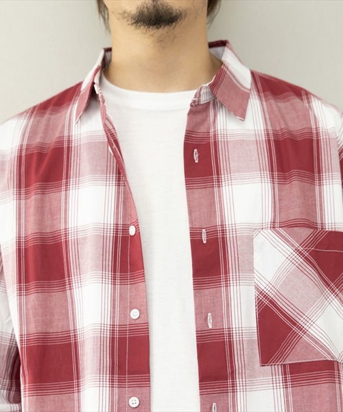 「STYLEBLOCK」 「BARCEDOS」長袖シャツ L レッド メンズ_画像8